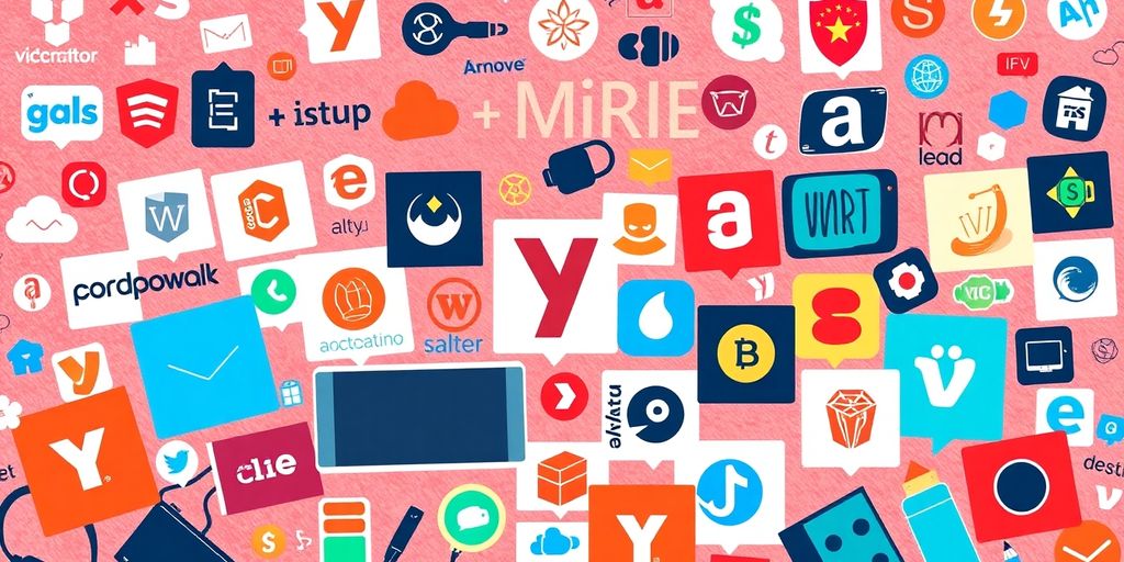 Collage of startup logos and tech gadgets.