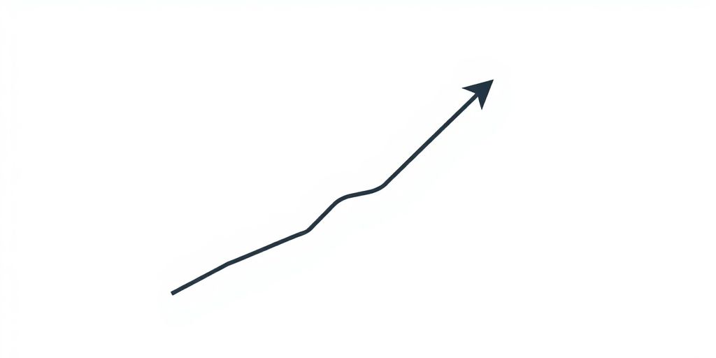 Growth chart with upward trend on white background.