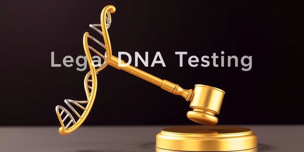 DNA helix beside a gavel signifying legal proceedings.