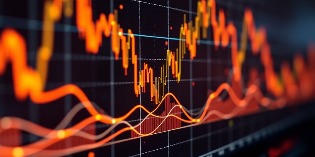 Axiom trading bot interface with abstract digital patterns.