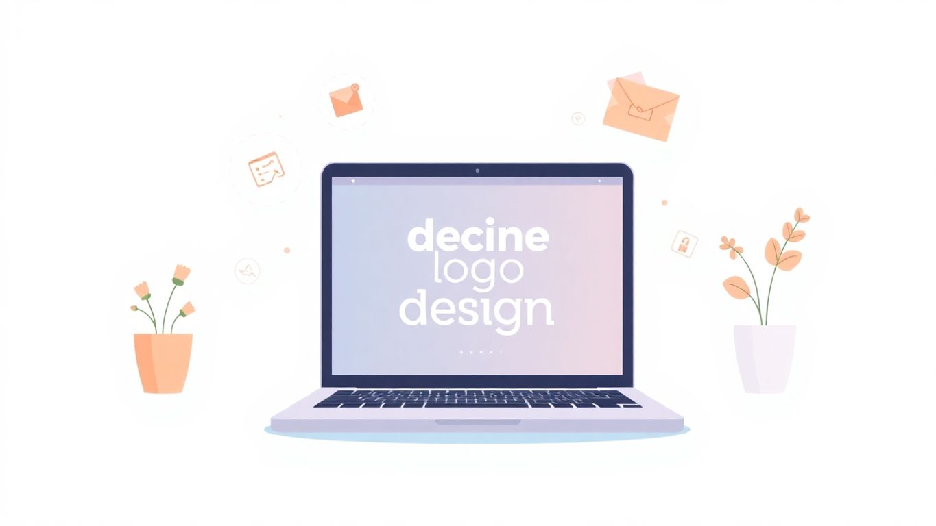 Illustrasjon av laptop og designverktøy.