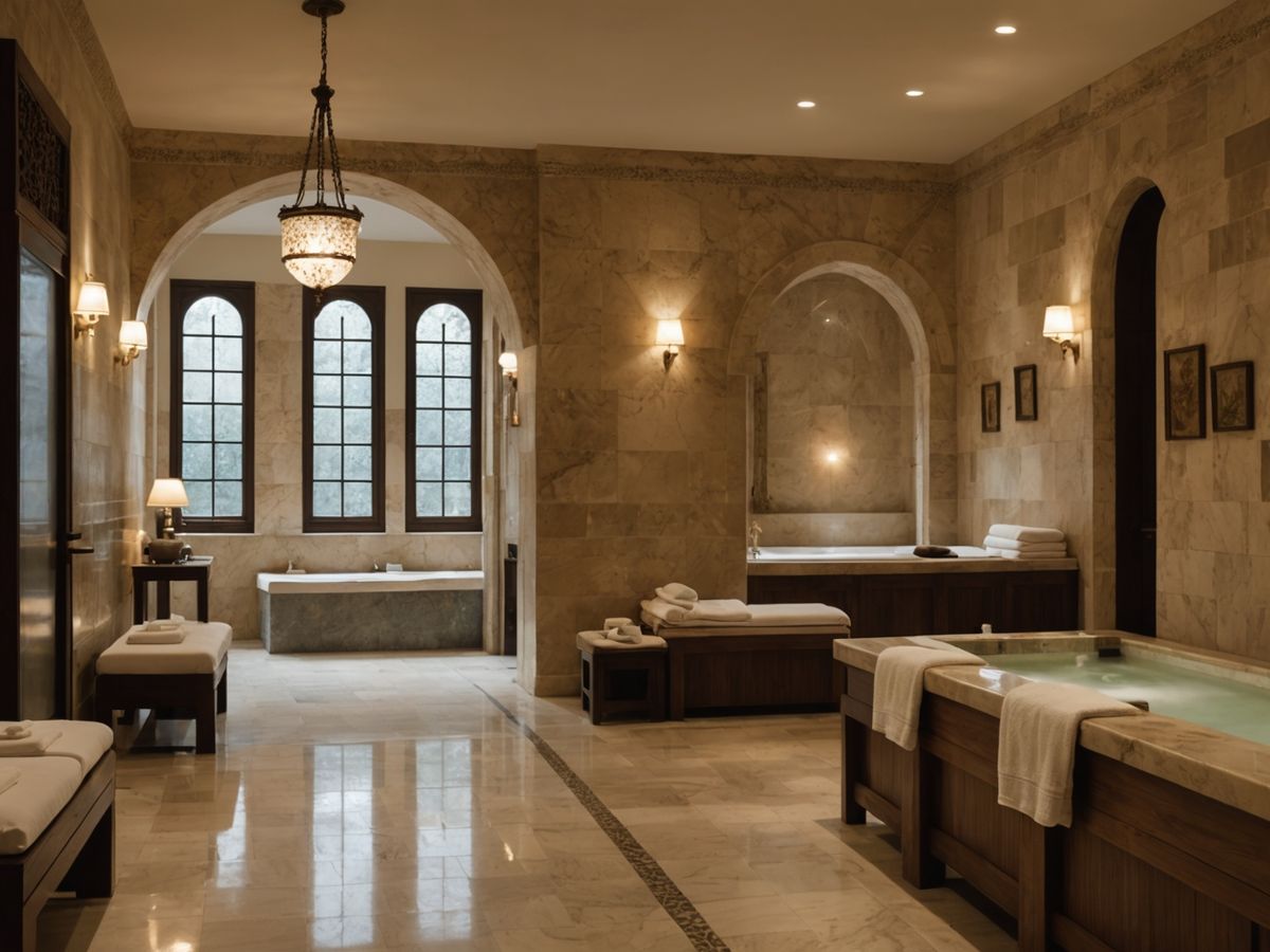Turkish bath with steam and a masseuse