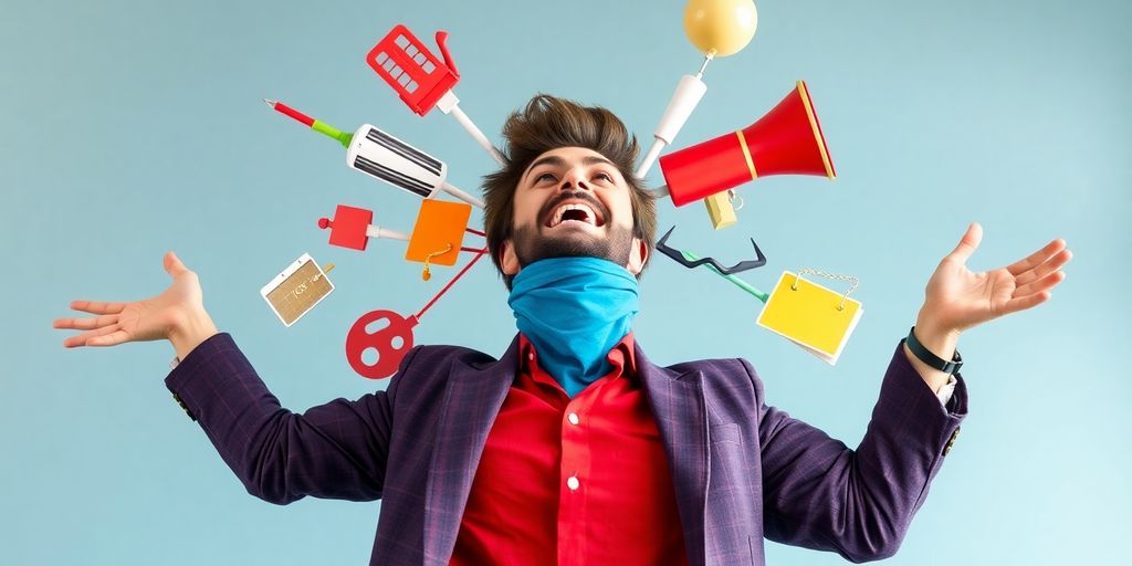Person balancing work and side hustle activities.