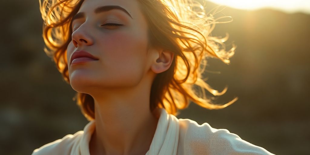 Person finding relief from stress.