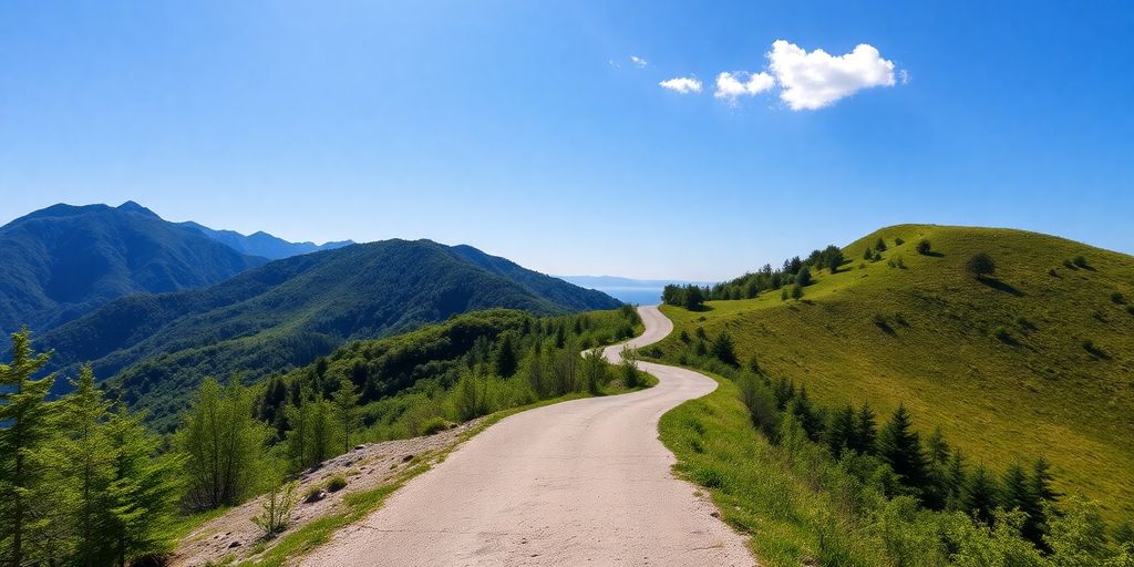 Mountain path to success.