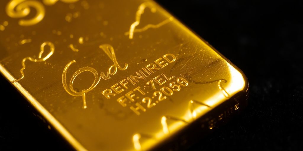 Lingot d'or avec marque de raffinerie.