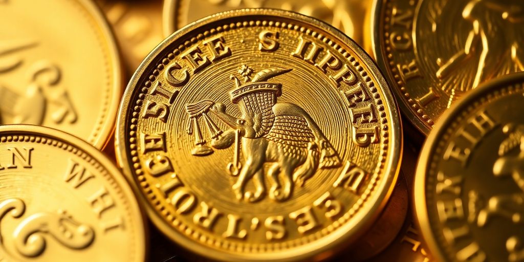 Pièces de Napoléon en or rares et brillantes.