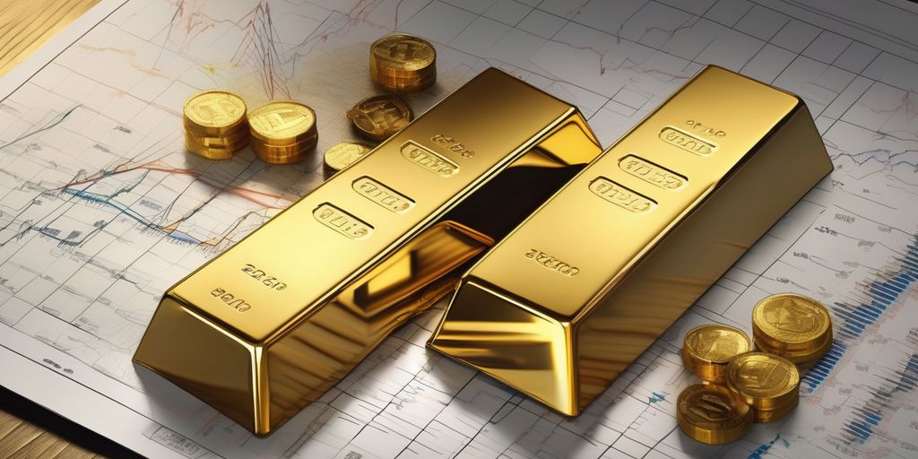 gold bars and financial charts