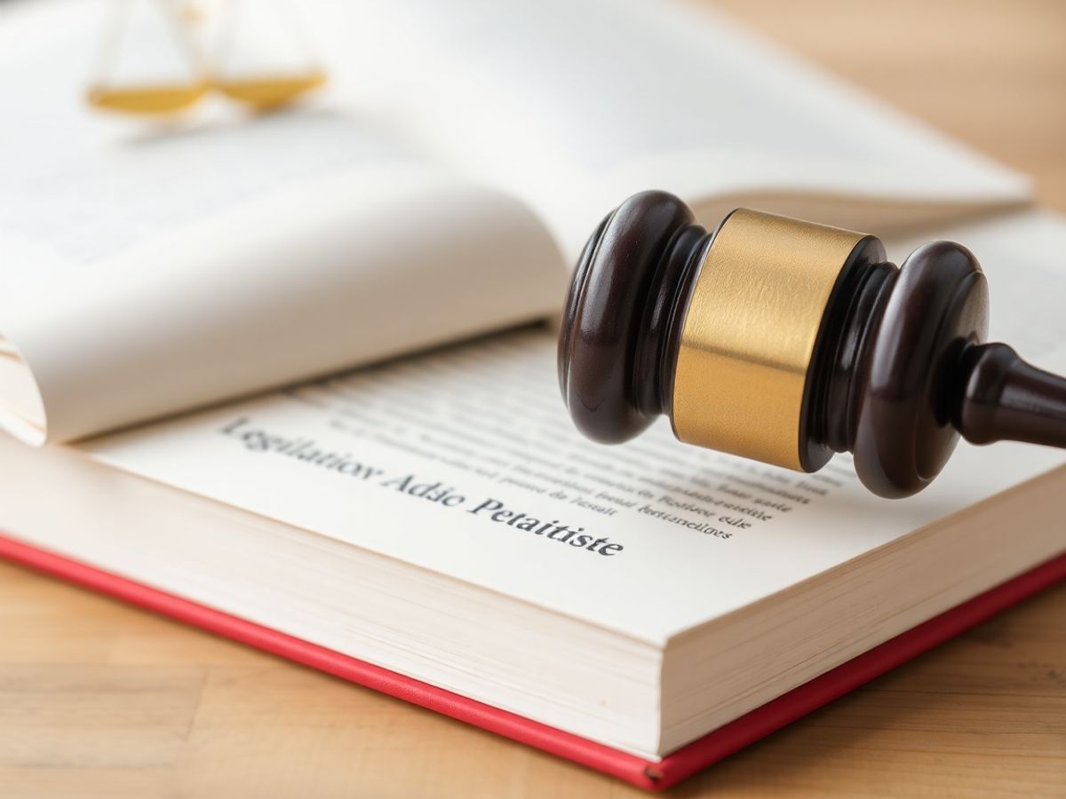 Ciocan de judecător pe cărți de drept.