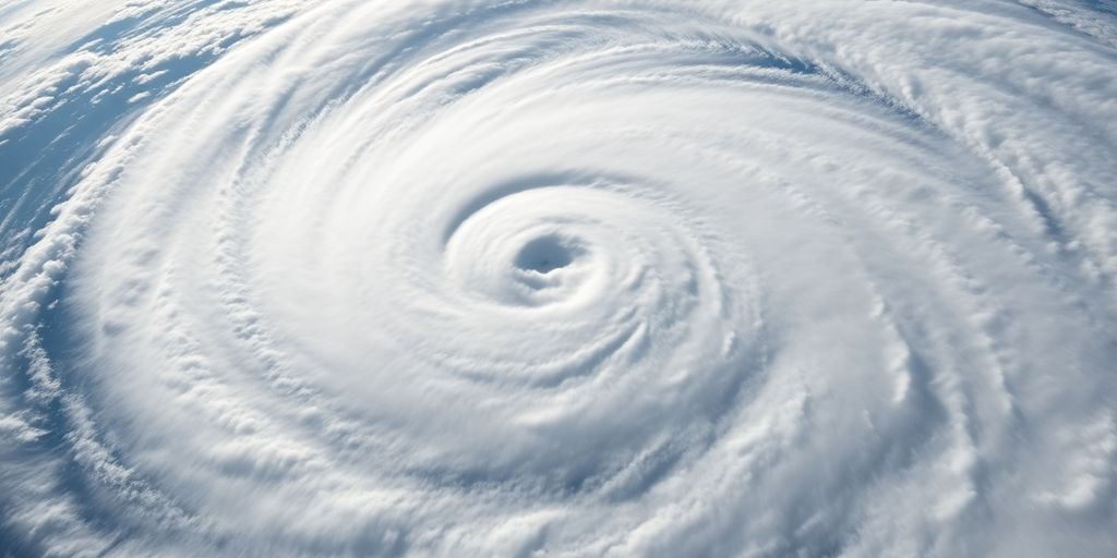 Satellite above hurricane clouds