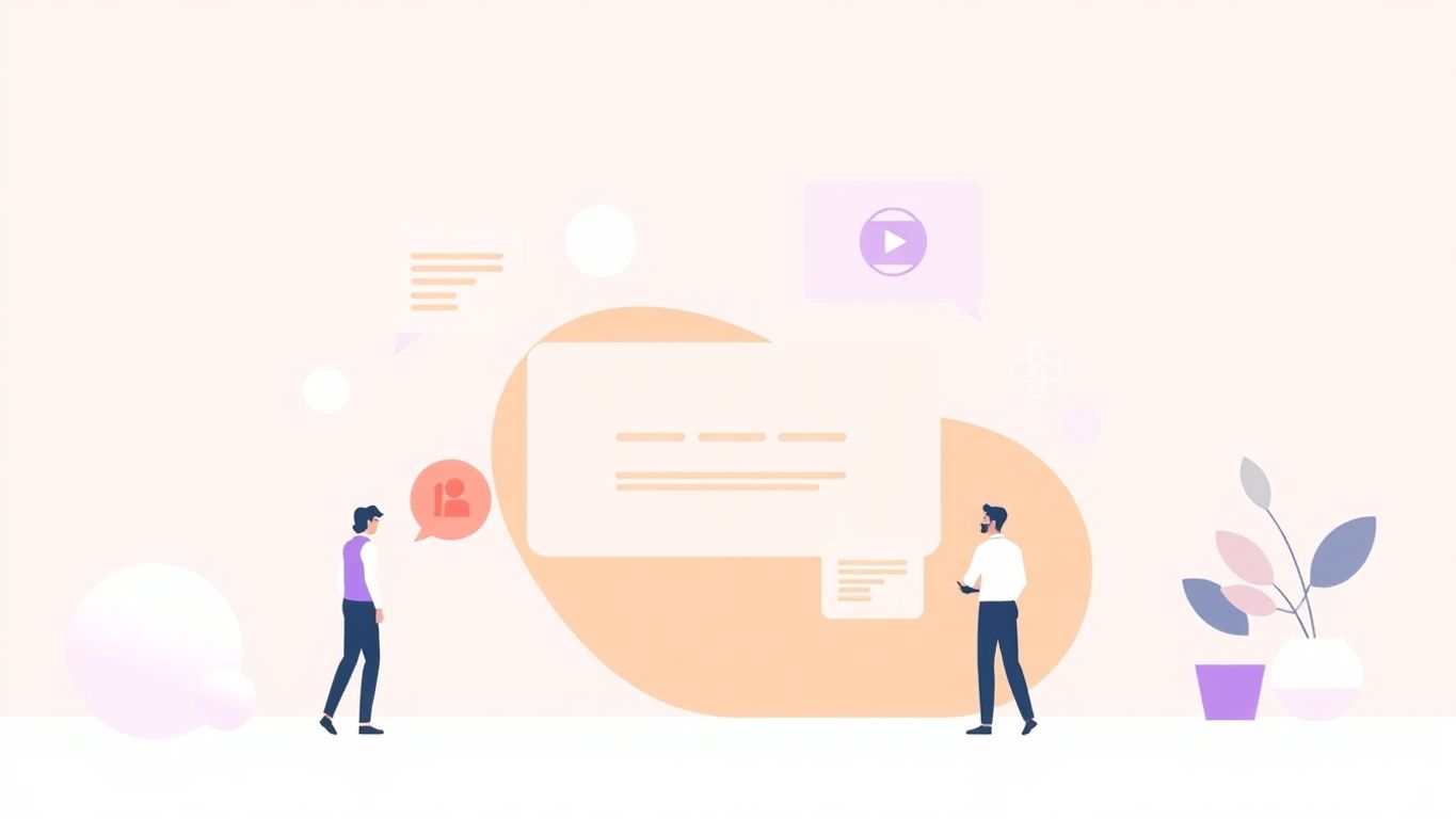 Illustrasjon av interaksjonsdesign med myke farger.