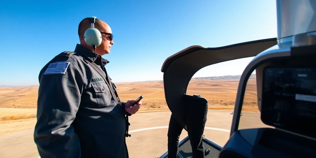 A pilot performs a safety check on a Texas helicopter.