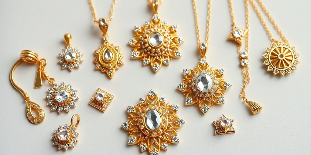 Bijoux en or invendus lors de la vente aux enchères.