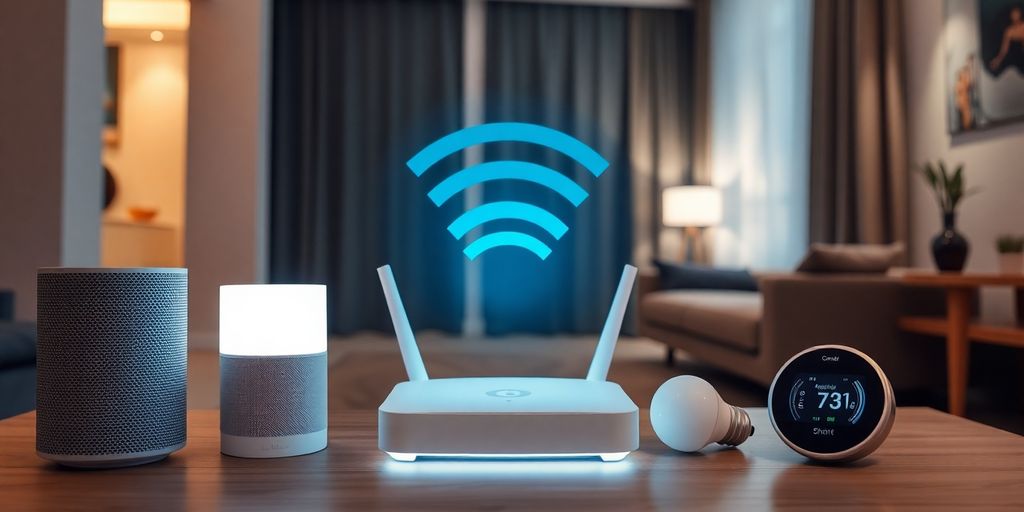 Home network with connected smart devices.