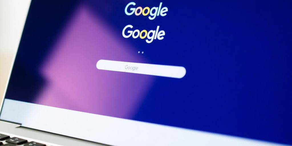Laptop screen with Google search results.