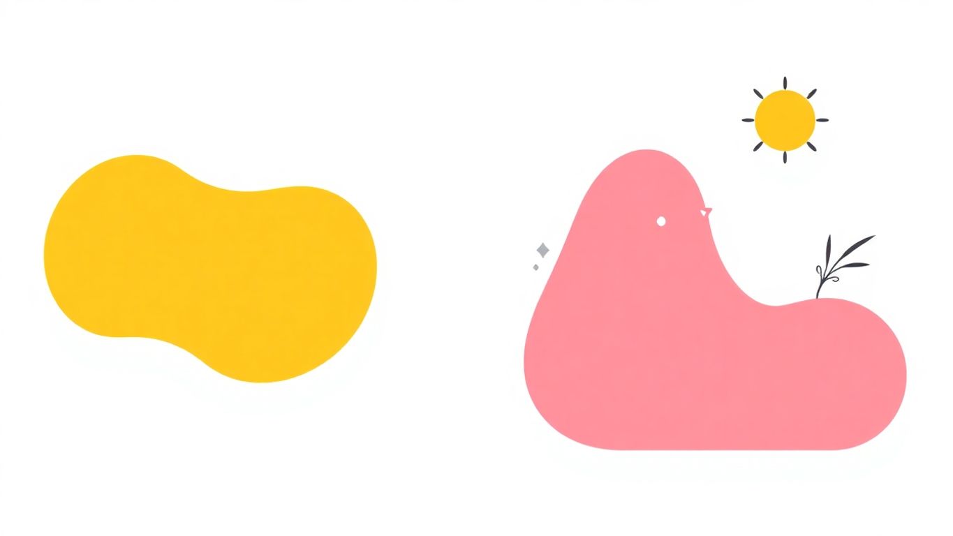 Moderne logo med myke farger og enkle former.