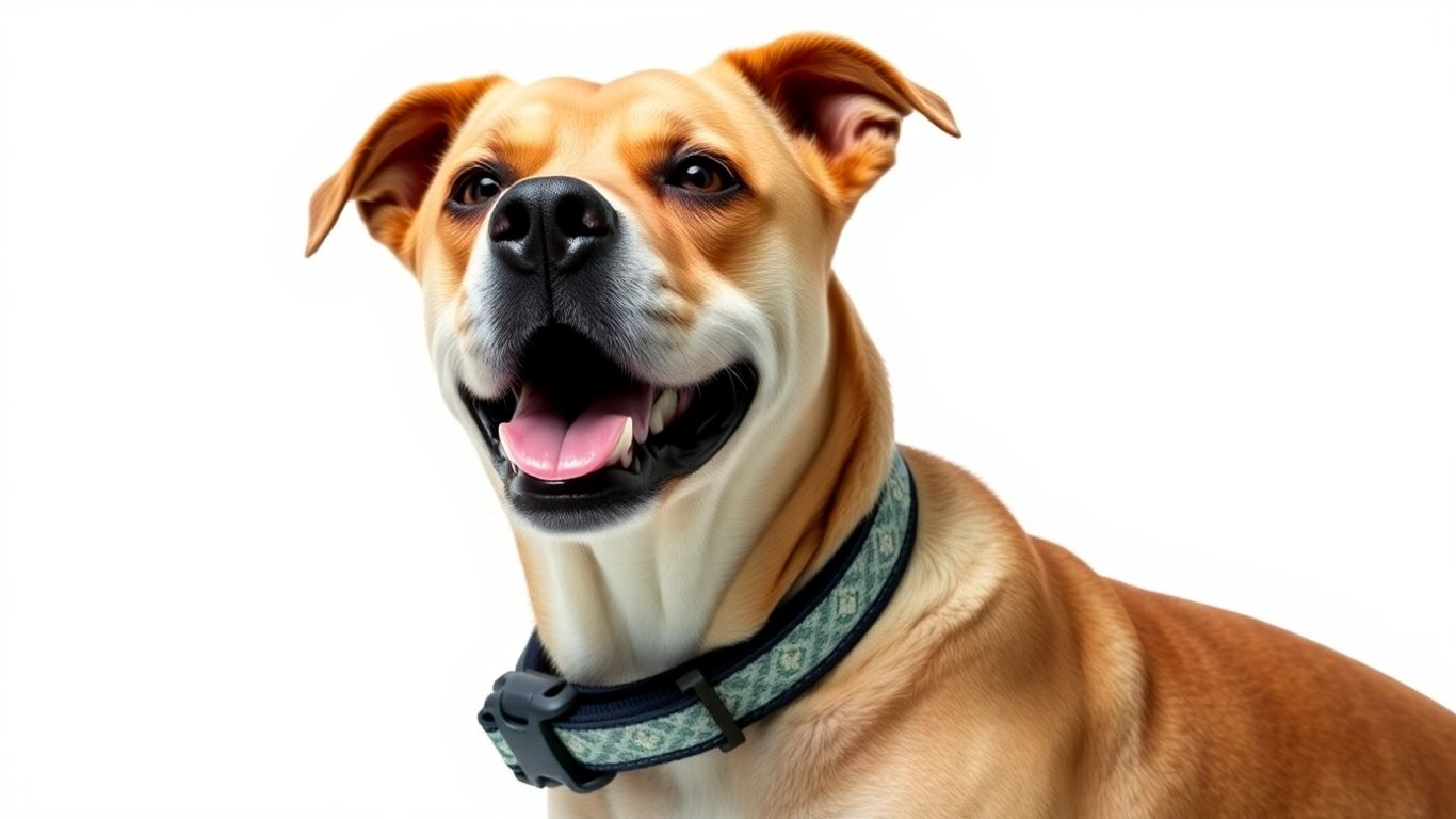 Dog wearing a comfortable and stylish collar.
