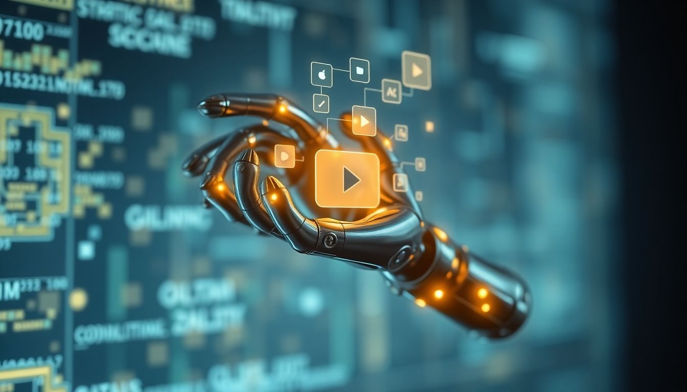 Robot hand creating a video.