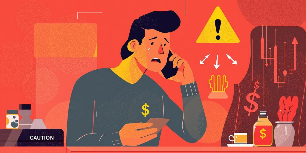 Person inquiet avec un téléphone en main.