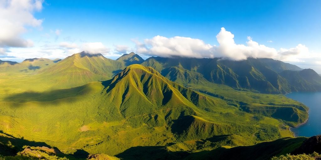 Volcanic peaks overlook lush valleys on Nuku Hiva.