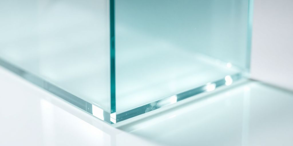 Close-up of glass panels embedded in polyurethane.
