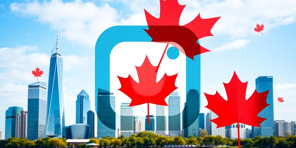 Instagram logo junto a imágenes de negocios canadienses.