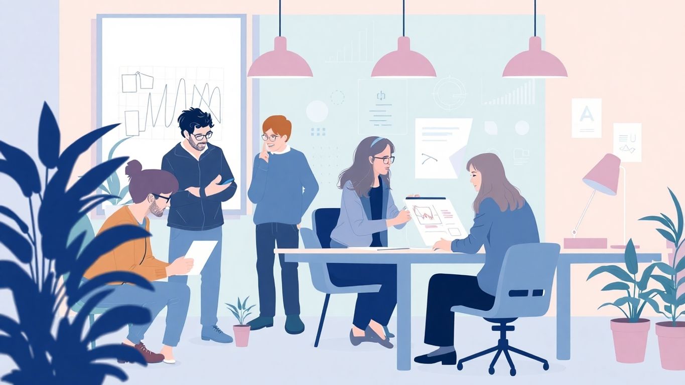 Norske gründere samarbeider i et kreativt arbeidsmiljø.