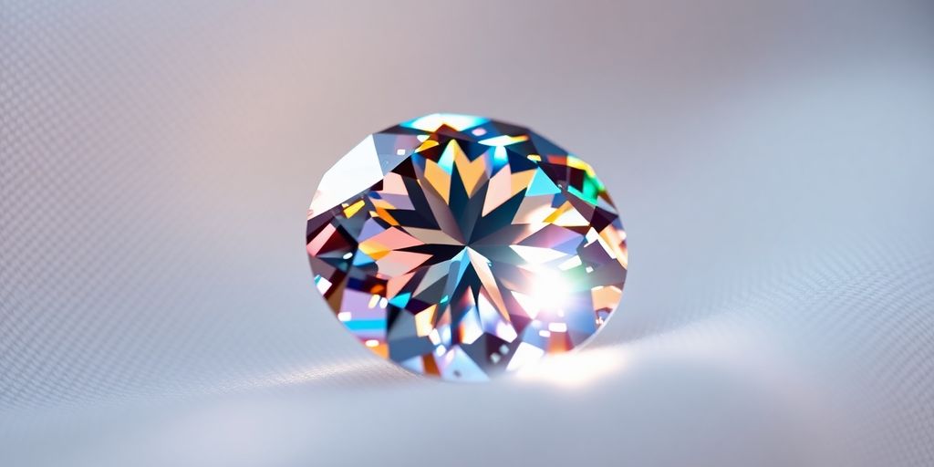 Sparkling moissanite gemstone with brilliant facets