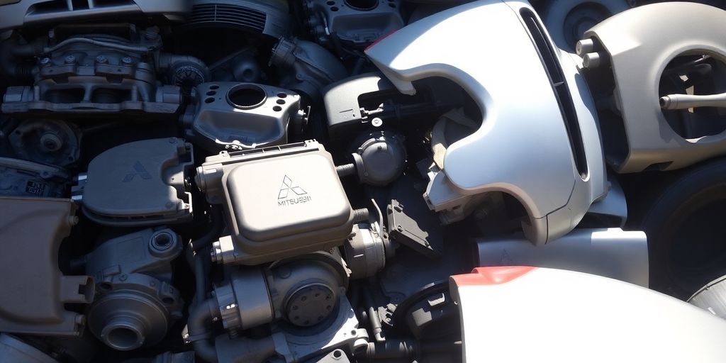 Mitsubishi car parts ready for sale.