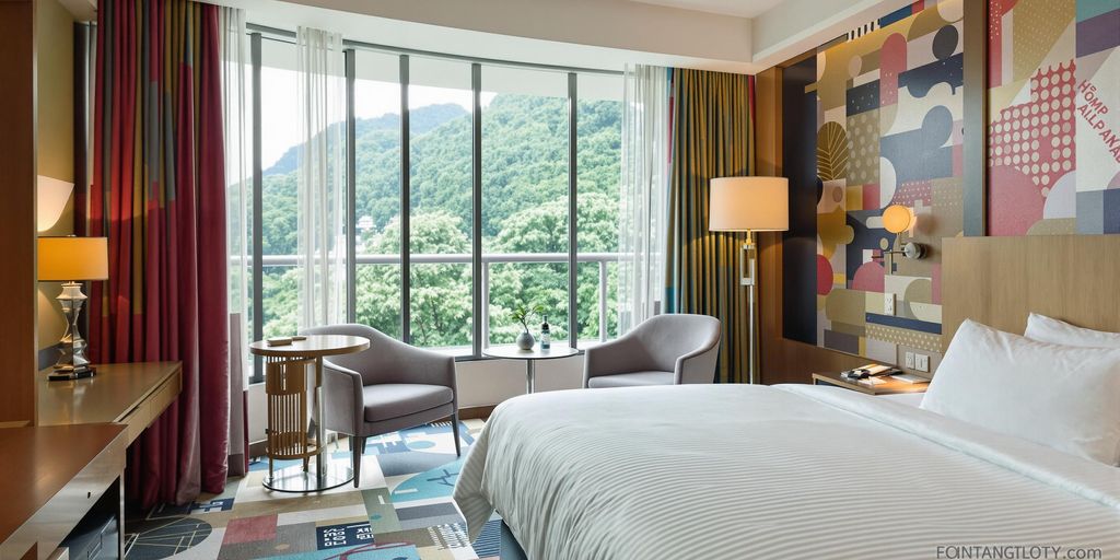 Cozy hotel room for families near Hong Kong airport.