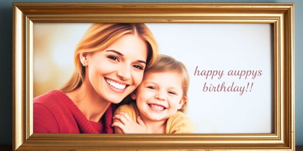 Framed custom portrait of a mother and child.