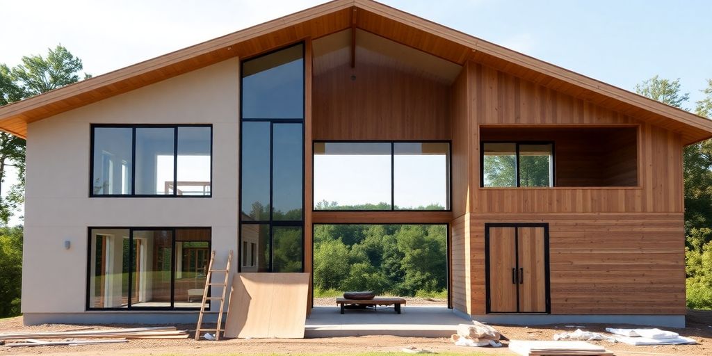 Modern home construction in Druid Hills.