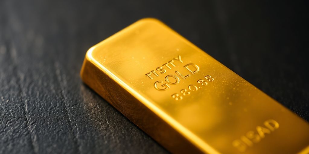 Lingot d'or sur fond sombre