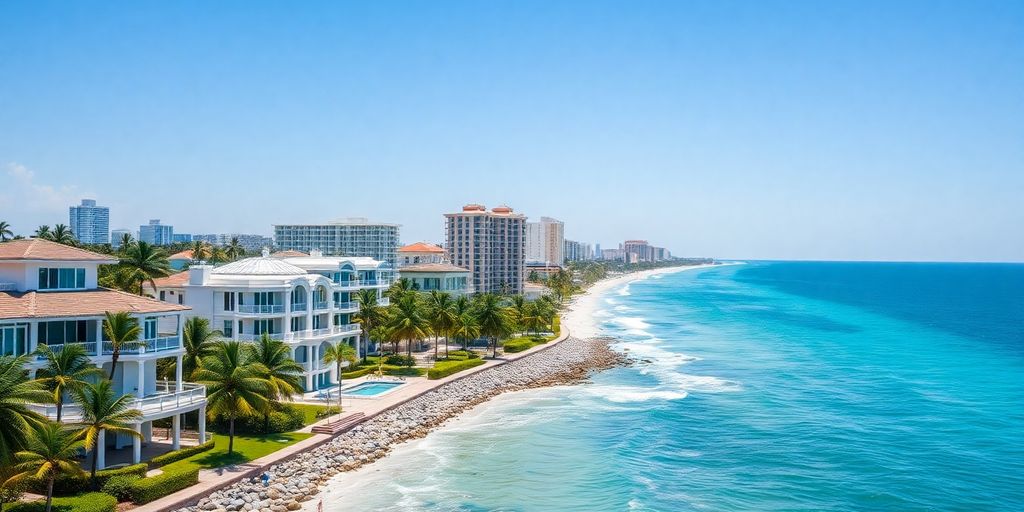 Luxurious homes and condos in Surfside, Florida.
