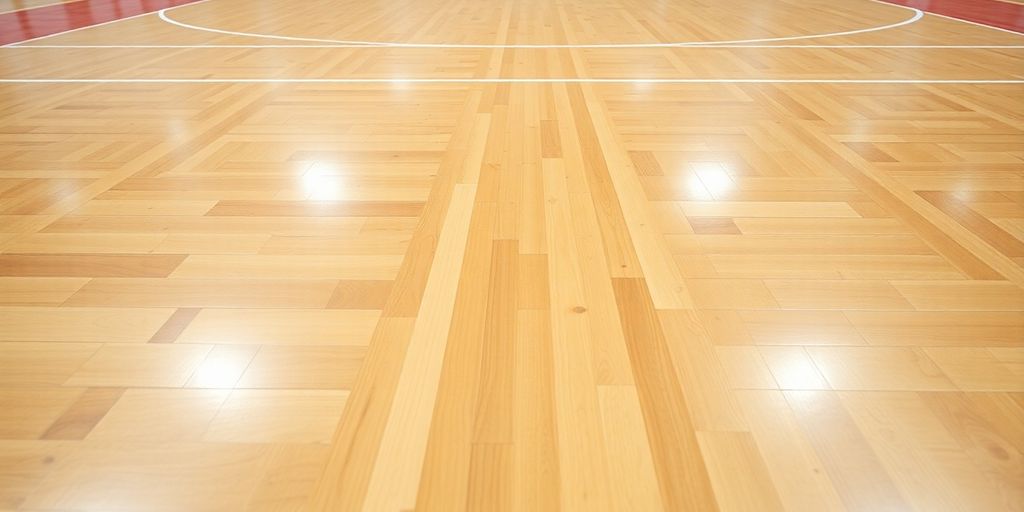 Smooth court floor with vibrant game lines.