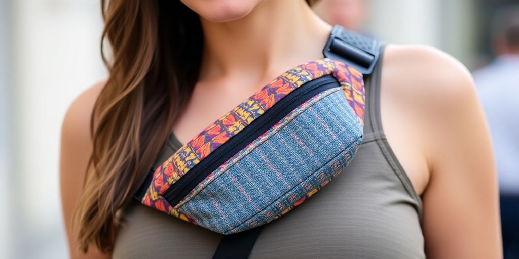 Sac banane porté par une femme