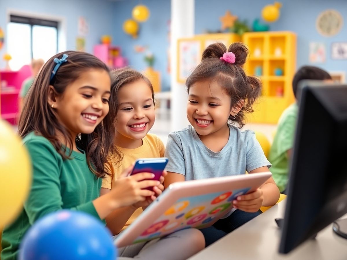 Copii jucându-se jocuri educative online.