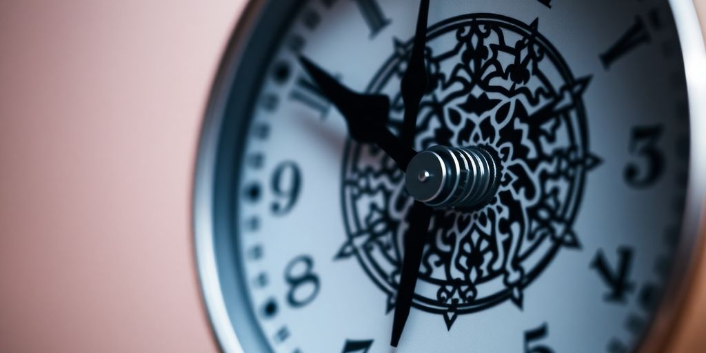 Close-up of a clock representing time in trading.