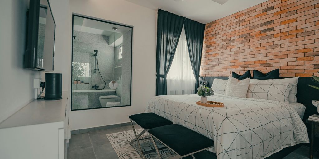 white bed near white wooden framed glass window