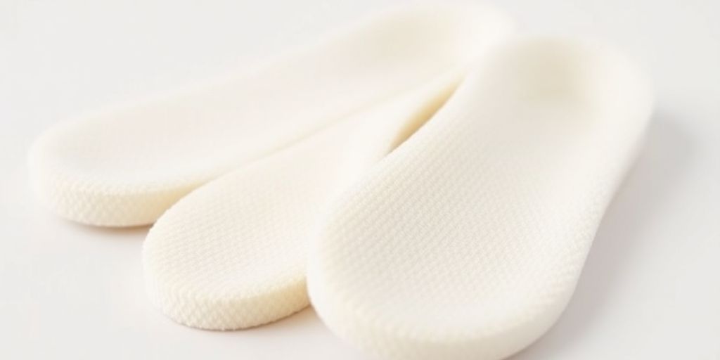 Close-up of soft memory foam inserts for foot support.