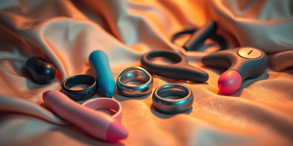 Couples sex toys arranged neatly.