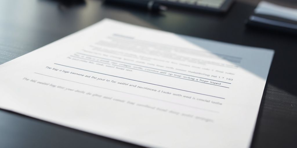 A close-up of a neatly typed cover letter.