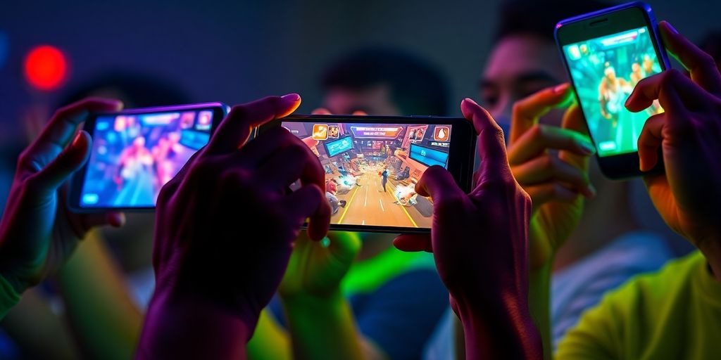 Gamers connecting, competing on sleek app interface.