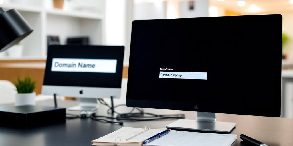 Een professionele werkruimte met computer en notitieboek.