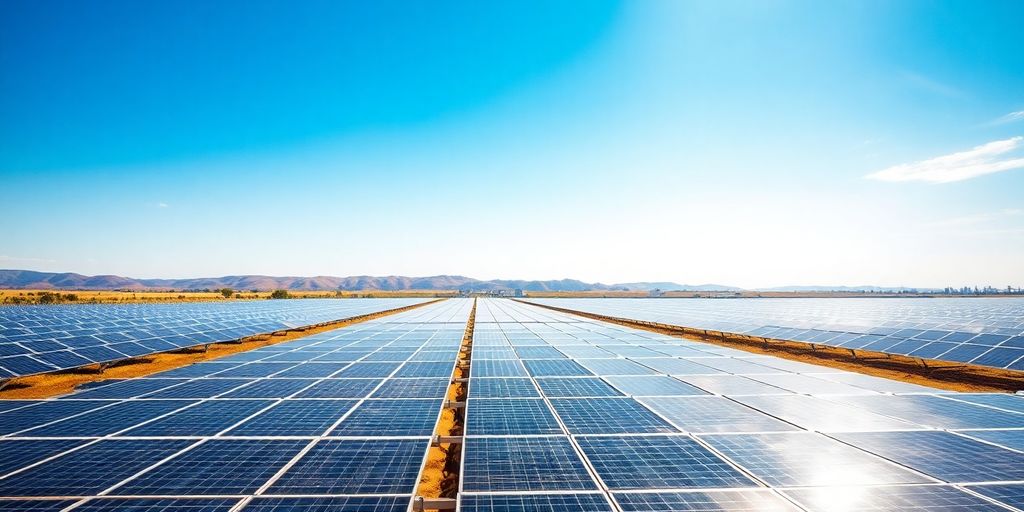 Panneaux solaires sous un soleil éclatant