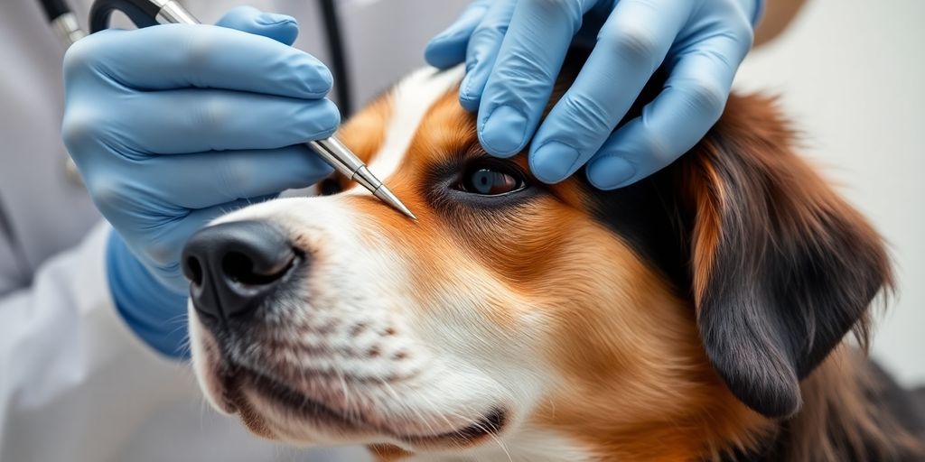 Veterinarian performing artificial insemination on a dog.