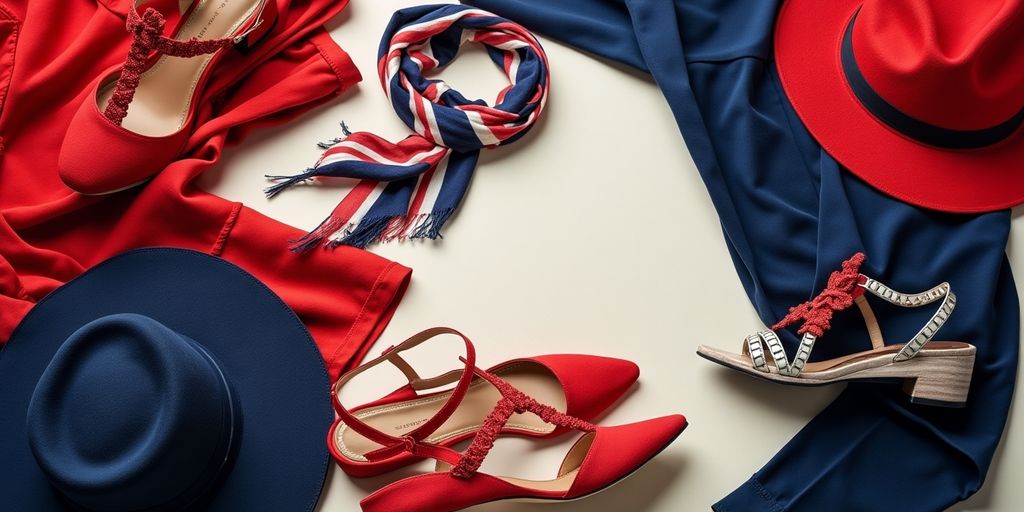 Chic French fashion items in a stylish arrangement.