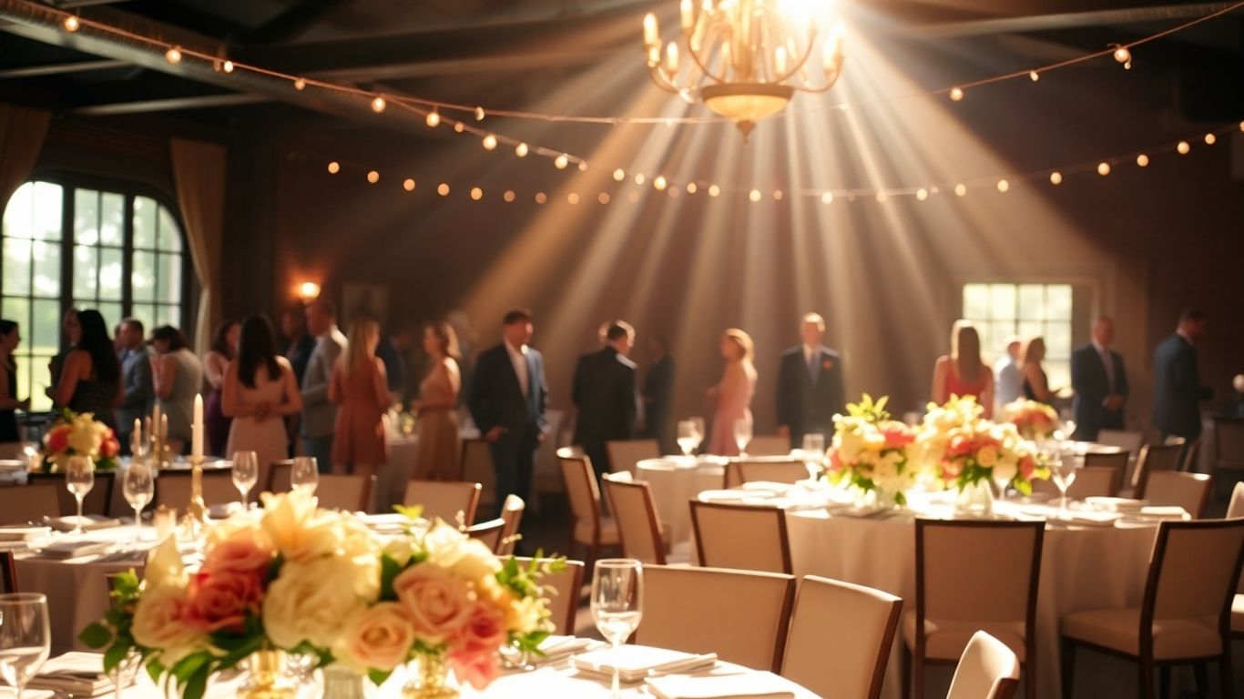 Elegant Dallas engagement party venue with floral decor.