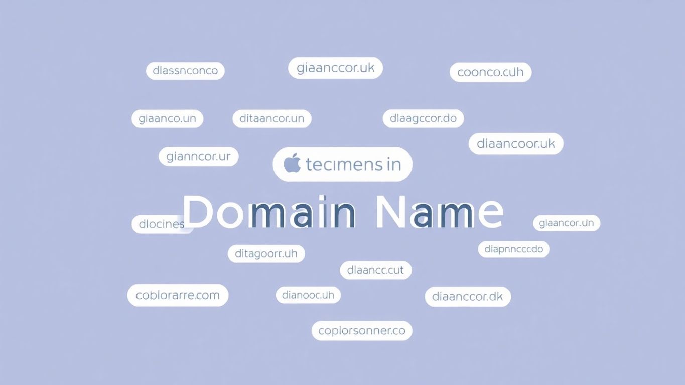 Illustrasjon av domeneutvidelser med moderne farger.