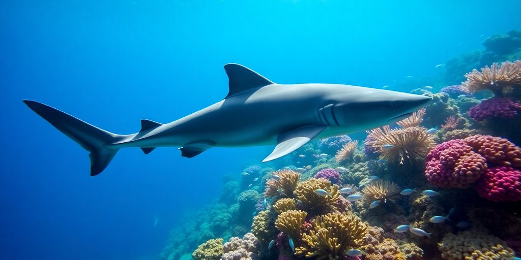 Shark Island underwater dive site with vibrant marine life.